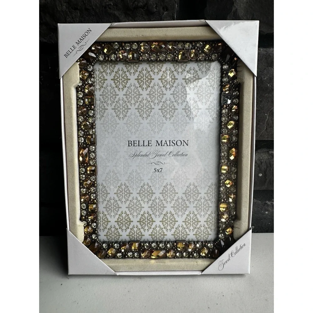 Belle Maison Splendid Jewel Amber Rhinestone Picture Photo Frame 5